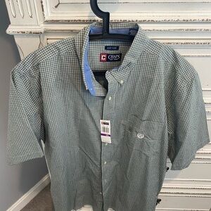 NEW Chaps Blue and White Checkered Men's Shirt